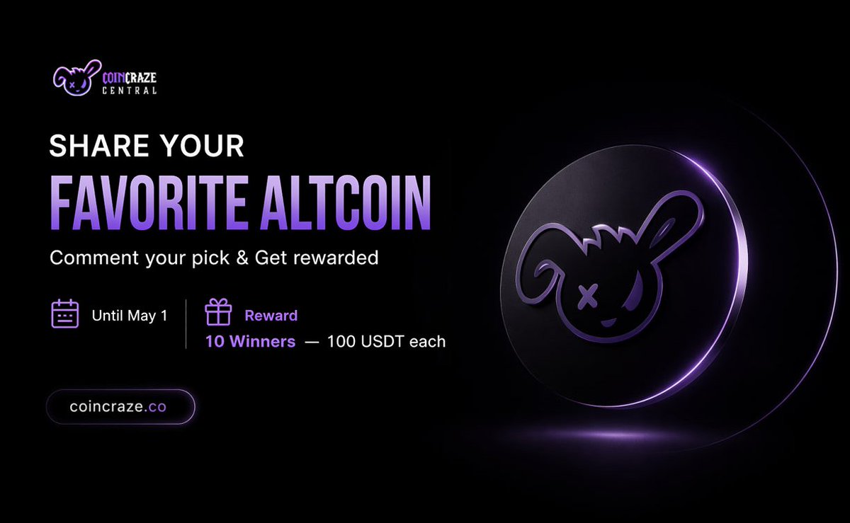 🚨 Share Your "Favorite Altcoin" with CoinCraze!

CoinCraze Community Participation Event is HERE!
The market's been quiet but it's time to move again. 

CoinCraze is stepping up to bring the energy back. 
Share your "favorite altcoin" now and earn rewards while you're at it 🎯
