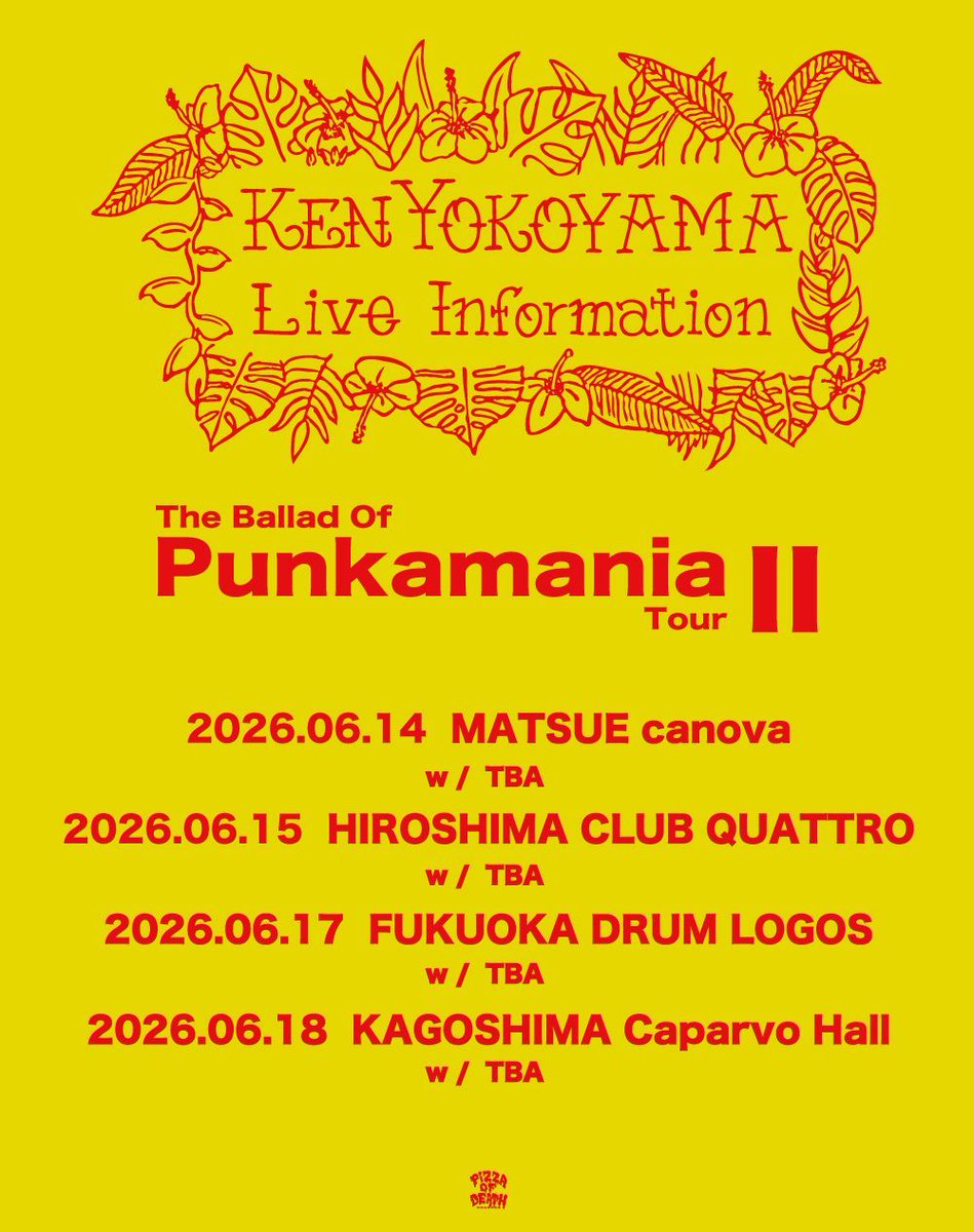 SATANIC_ENT's tweet photo. 【NEWS】
Ken Yokoyama、"The Ballad Of Punkamania Tour Ⅱ"を発表!!

https://t.co/CA3xENlS4I https://t.co/x9CCdVBBJz