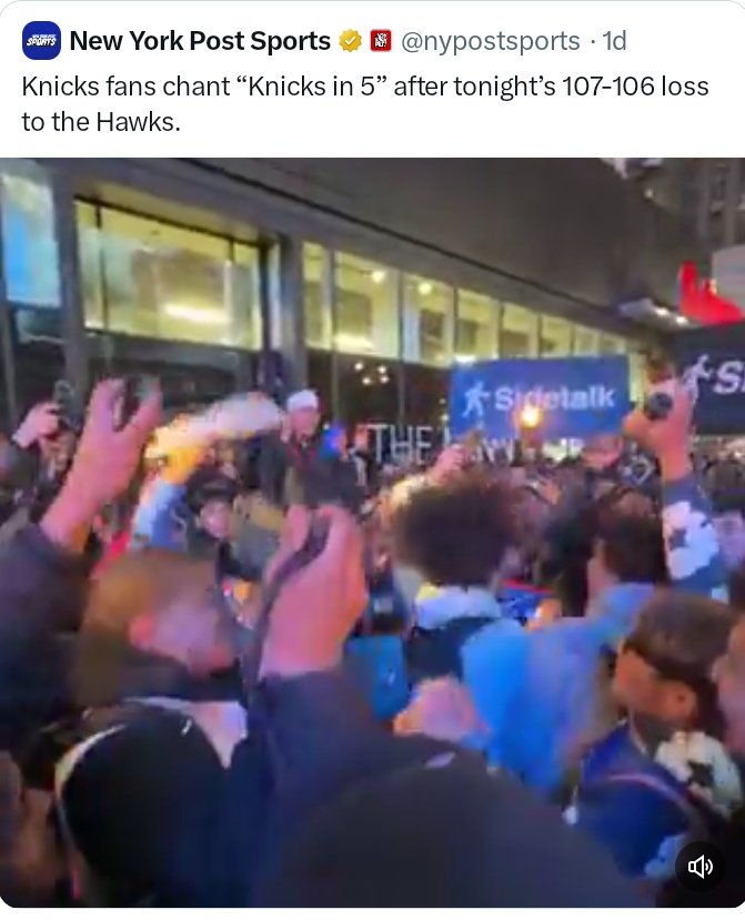 NYK_Mentality85's tweet image. I personally love it as a #Knicks fan.

And i wish as an NY Jets fan I could see Jets kids in the streets celebrating after Jet games but unfortunately I can't because we haven't made the Playoffs since dating back to 2010 of 16 years ago.

I swear.

A bunch of you on this app