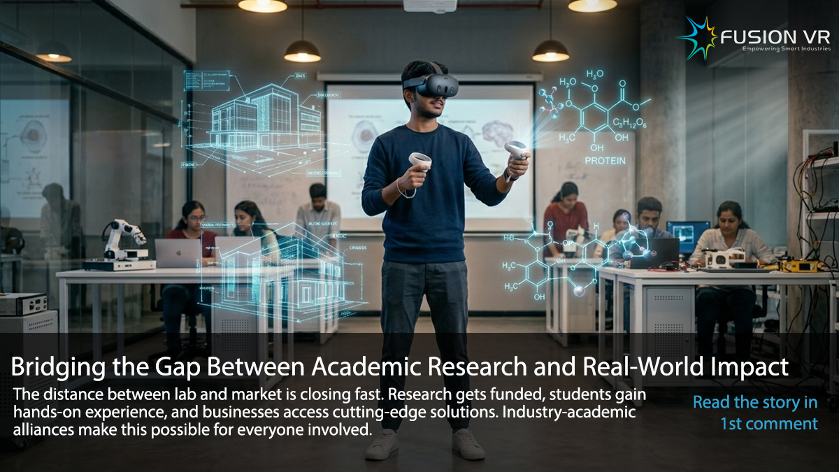 Fusionvrind's tweet image. Bridging the Gap Between Academic Research and Real-World Impact

The distance between lab and market is closing fast. Research gets funded, students gain...

To learn more, see the link in the first comment.
#VR #virtualreality #vrtraining #vrlearning #virtualrealityservices