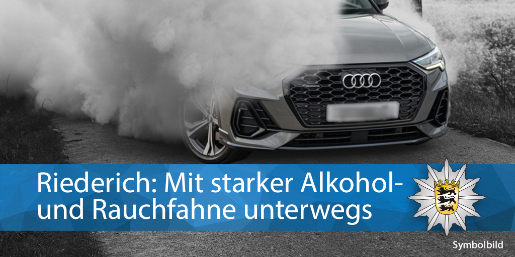 PolizeiRT's tweet photo. #Riederich: Zeuge beobachtet stark rauchenden + beschädigten Audi und ruft die Polizei.
Bei Kontrolle:
🥴 Fahrer über 2,2 ‰
🛣️ Kam mehrfach von B312 ab
💥 Demolierte Leitplanken + Pfosten
💨 Führerschein weg
ℹ️ Alle Infos: https://t.co/gpNr36d9jv https://t.co/soDlmTK0aD