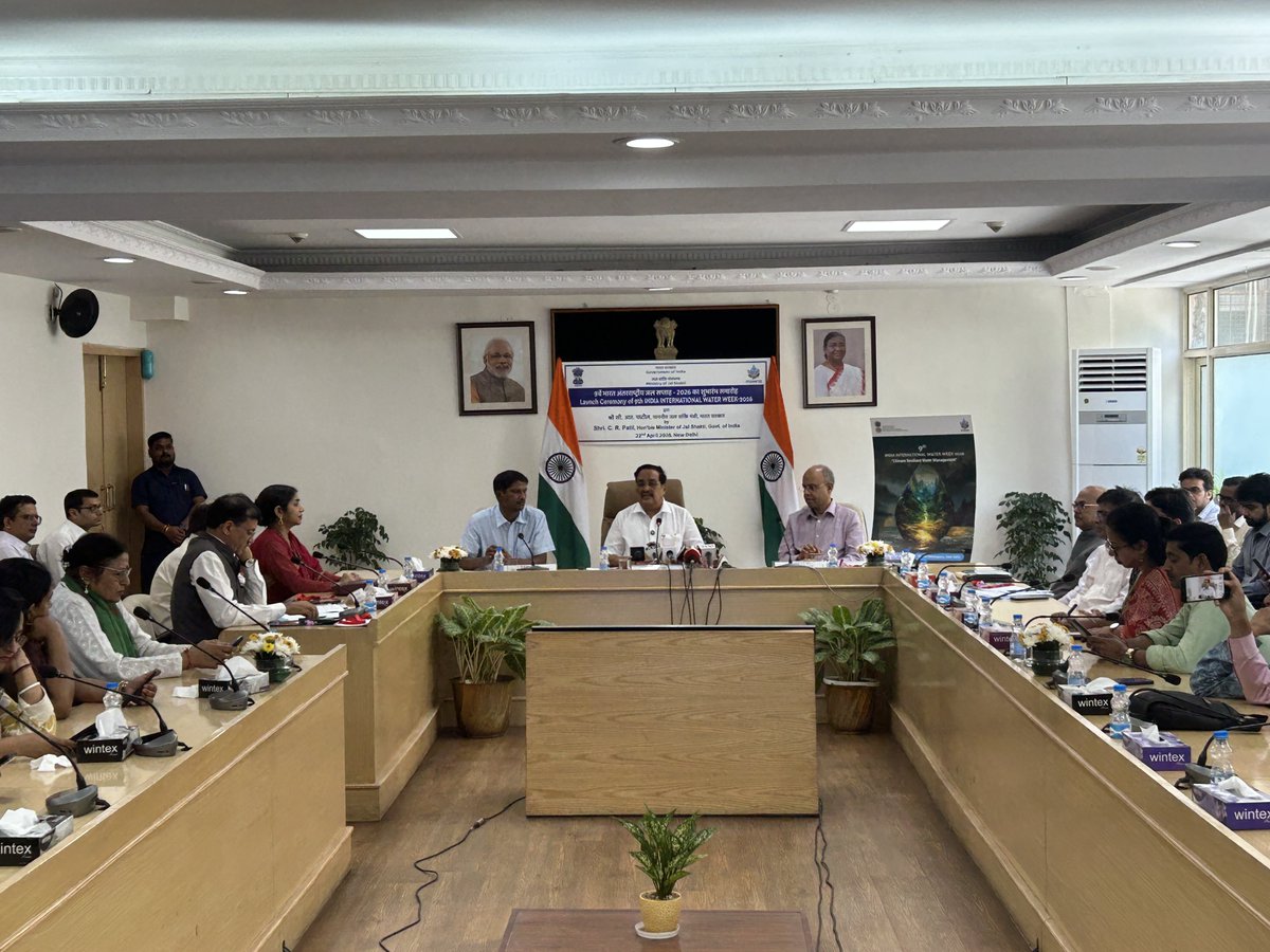 IIWW_Official's tweet photo. Shri @CRPaatil , Hon’ble Minister of Jal Shakti, launched India’s flagship water platform #9thIIWW2026, setting the stage for policy, innovation & implementation in water governance.
#WaterSecurity #ClimateResilientWaterManagement
@DoWRRDGR_MoJS @CWCOfficial_GoI @dr_rajbhushan https://t.co/3mMplzDfb5