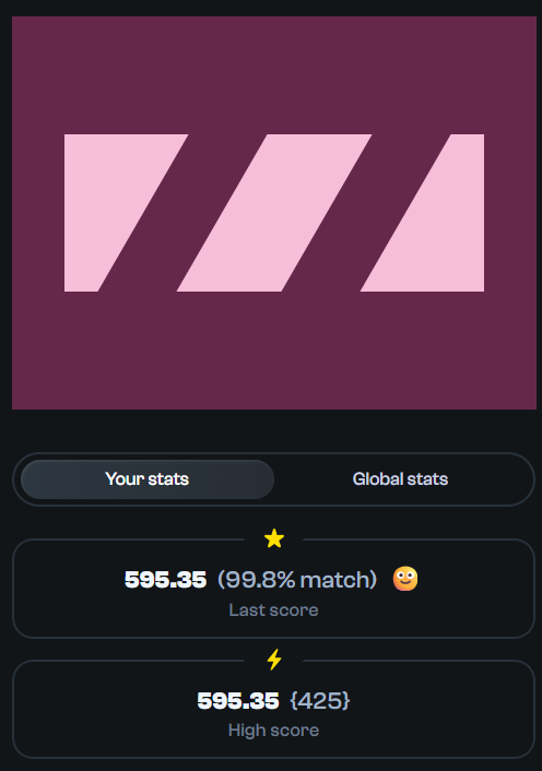 DCode_Y's tweet photo. Solved today’s CSSBattle challenge 💻🔥

🎯 Score: 595.35 (99.8% match)

Think you can do better? 👀
Try it out here 👉 https://t.co/Cv08OEhfaw

I also dropped my full solution on YouTube 🎥👇
Watch here 🔗 https://t.co/8fVpUo4CQK https://t.co/NwUGIqmDEC