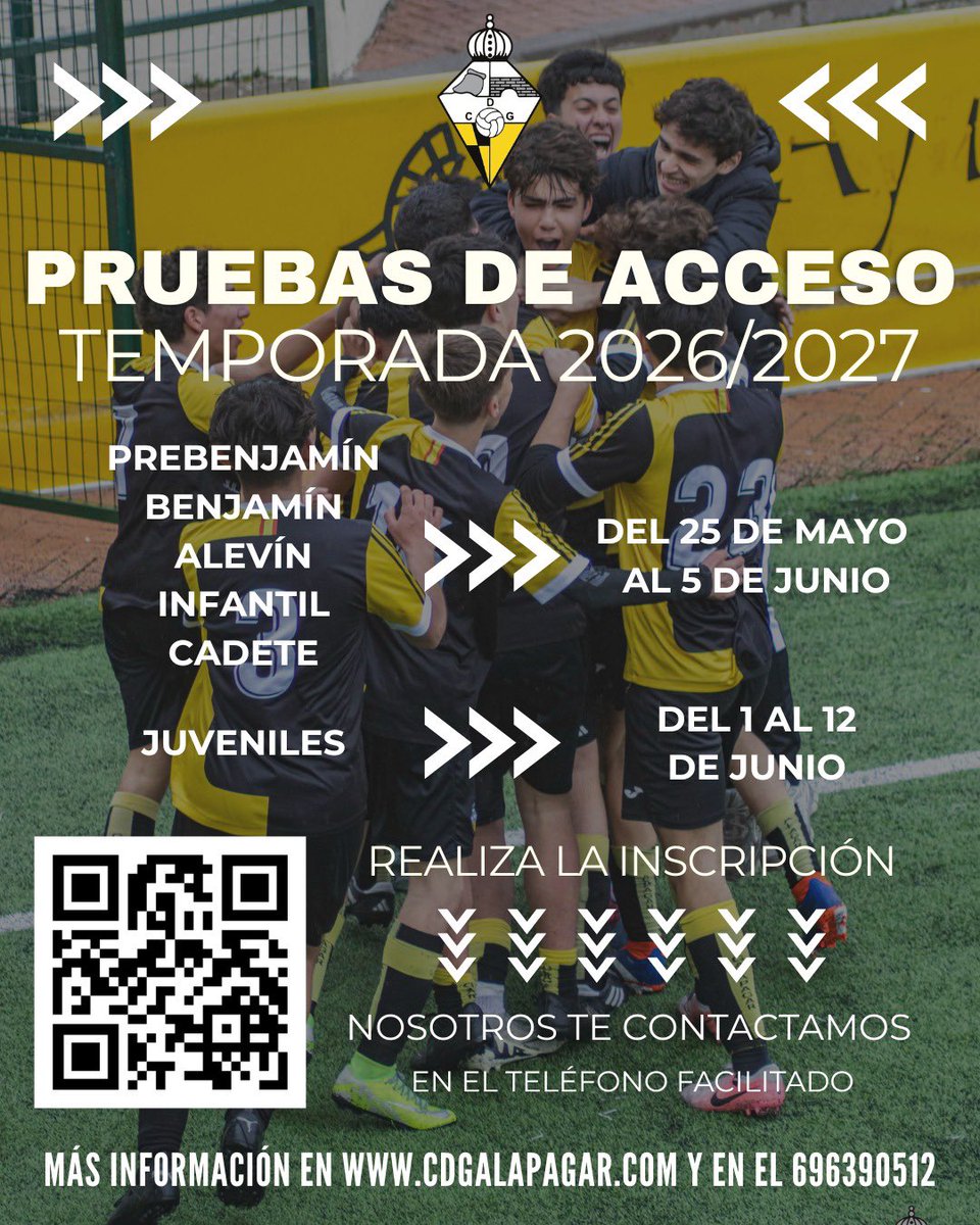 CDGalapagar's tweet image. ⚽️ ¿𝐐𝐮𝐢𝐞𝐫𝐞𝐬 𝐟𝐨𝐫𝐦𝐚𝐫 𝐩𝐚𝐫𝐭𝐞 𝐝𝐞 𝐥𝐚 𝐟𝐚𝐦𝐢𝐥𝐢𝐚 𝐚𝐫𝐥𝐞𝐪𝐮𝐢𝐧𝐚𝐝𝐚?

Comienzan las pruebas de acceso para jugar en el #CDG la temporada 2026/2027.

Rellena el formulario y nosotros te contactamos.

app.cluber.es/clubes/65e9e12…

#UnPuebloDosColoresUnaIlusión💛🖤