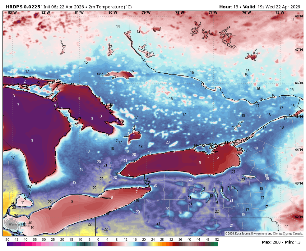 WxOntario1's tweet image. Cool start to the day across Southern #Ontario

Temps range from the low/ mid single digits

Beauty of an afternoon on tap with widespread temps in the upper teens/ near 20C

Mainly sunny skies with the odd passing cloud

#OnWX #ONStorm