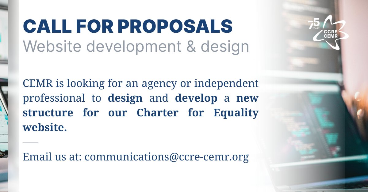 CCRECEMR's tweet image. 📢 CEMR is looking for a web agency or developer to update the European Charter for Equality website 🌐 
Focus: UX, design &amp;amp; SEO under WordPress. 

📅 Deadline: 8 May 2026 
📩 communications@ccre-cemr.org

ccre-cemr.org/local-insights…

#CallForProposals #WebDevelopment #WordPress #SEO