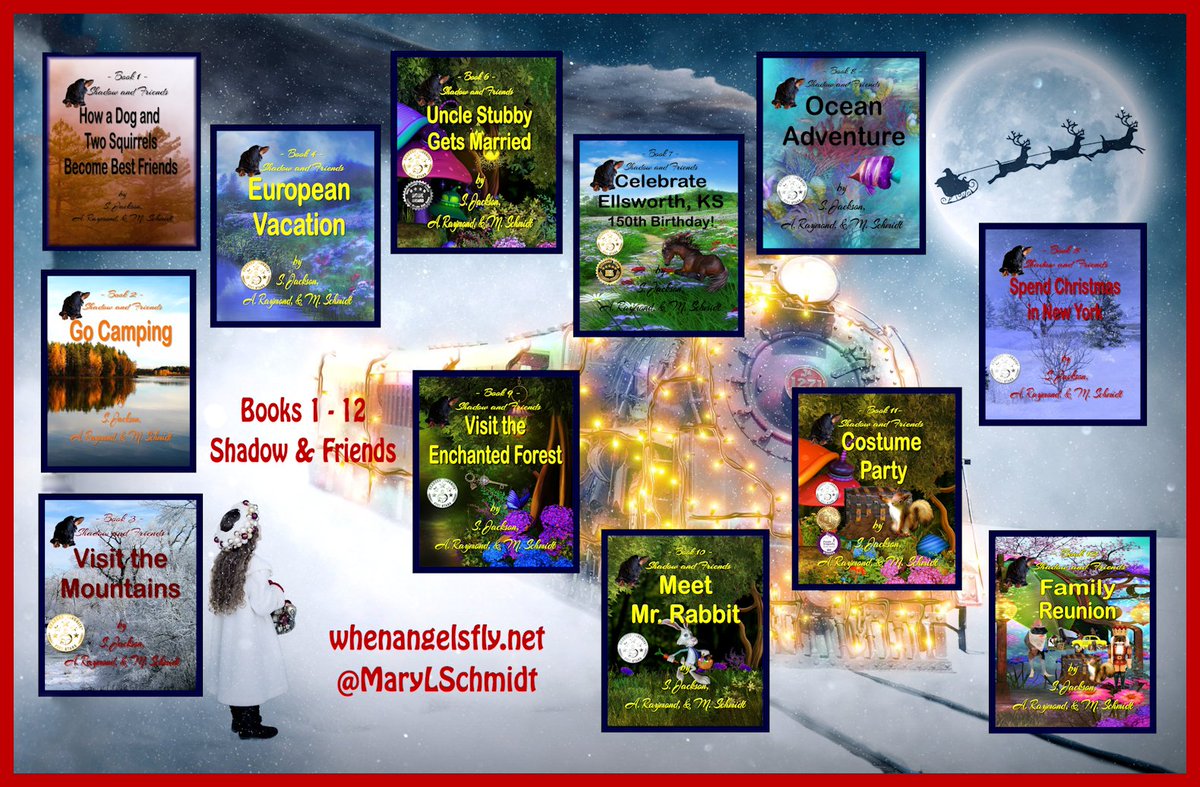 MaryLSchmidt's tweet image. Shadow and Friends series books 1 - 12! Let your child choose next read! Go skiing! Take in England!  Costume party! Ride the old west! Ocean adventure! Christmas in Central Park!  amazon.com/Shadow-Friends… #KIDLIT #bookgiveaway #bookrecommendations #bookstagram #booktok #amreading