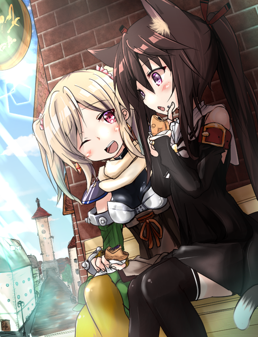 4年前に描いた、
エルーシャちゃんとエウノーレが
たい焼き食べてるところ
#世間知らずの猫エルーシャ 