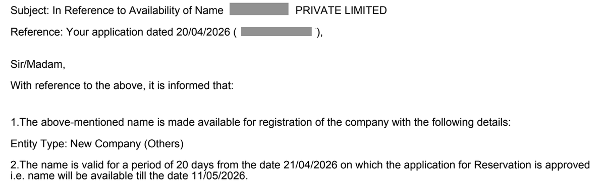 SandeepHegde's tweet image. Single word company name approved in just one day - in the very first attempt. Looks like things have improved at @MCA21India @nsitharaman 🙏

#startupindia #easeofdoingbusiness