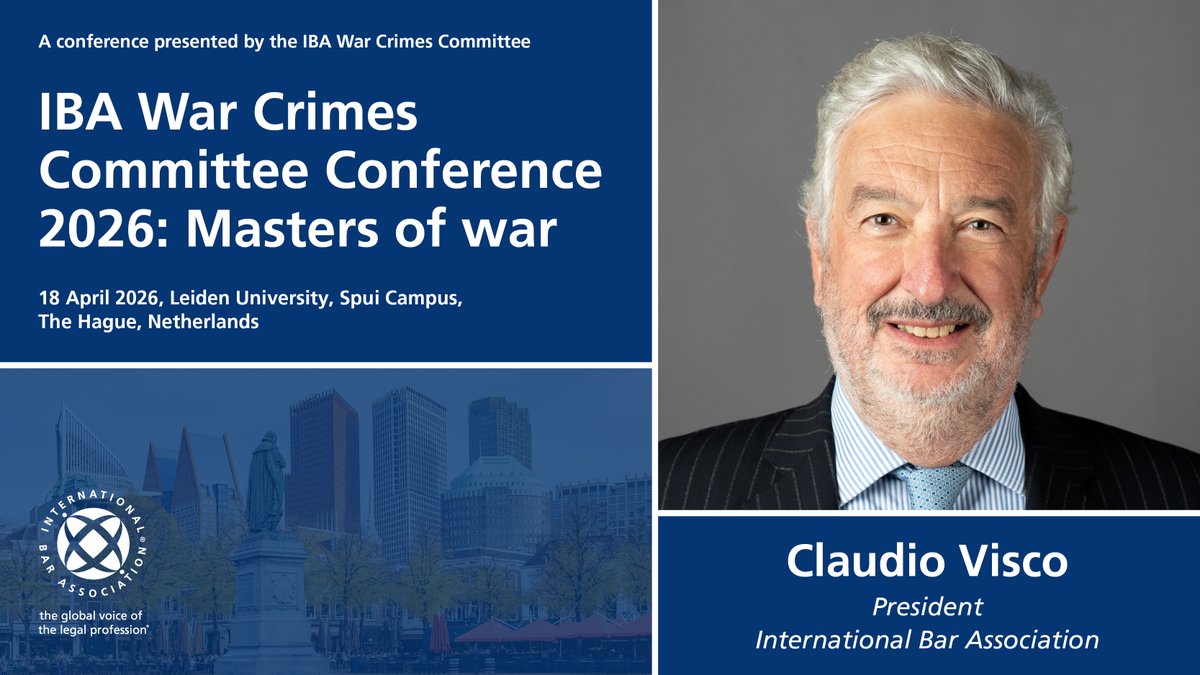 IBAnews's tweet image. #IBA President Claudio Visco delivered welcome remarks at the recent #IBA War Crimes Conference in #TheHague. Focus included State cooperation with the @IntlCrimCourt being a legal obligation, and the importance of enforcing #ICC arrest warrants.

Remarks: ibanet.org//document?id=I…