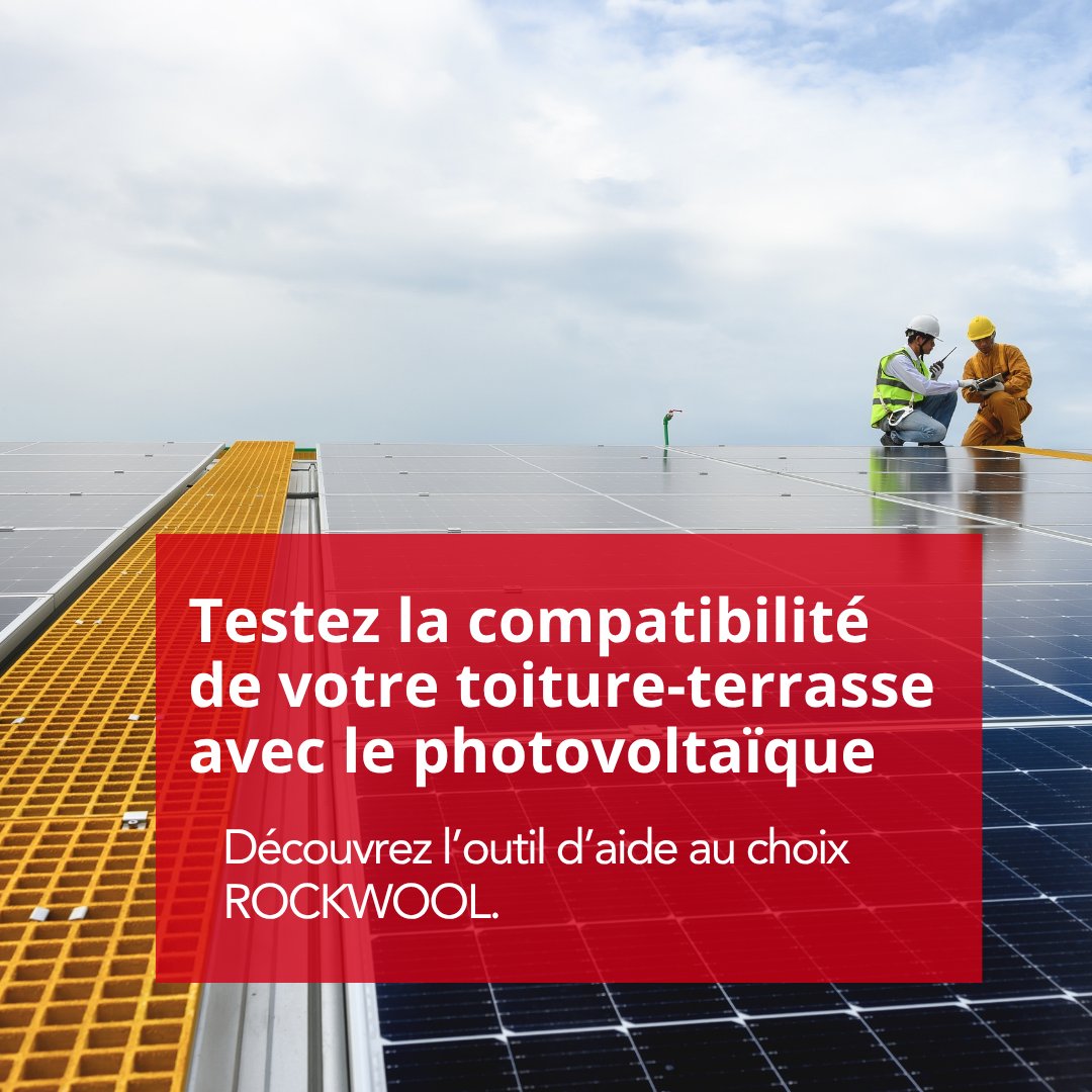 ROCKWOOL_France's tweet image. ☀️ Votre toiture-terrasse est-elle compatible avec un projet photovoltaïque ? ROCKWOOL met à votre disposition un outil d’aide au choix pour vous guider.

Un outil simple pour vous aider à prendre les bonnes décisions…
🔎 Testez-le ici : bit.ly/4ckVBSn

#Outils #PV