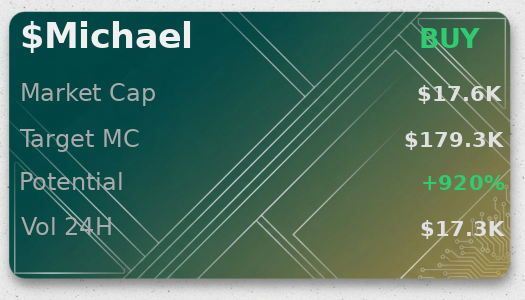 XXandarianXX's tweet image. quick @iScanLive check on $Michael — buy, target $179.3K, looks clean  

 #Solana #Memecoin #Crypto #Degen #PumpFun #AlphaCalls #SolanaMemeCoin