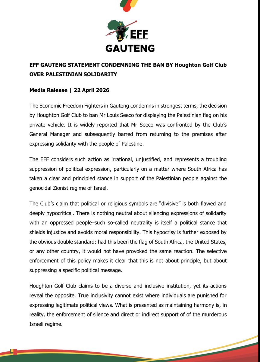 EFF Gauteng tweet media