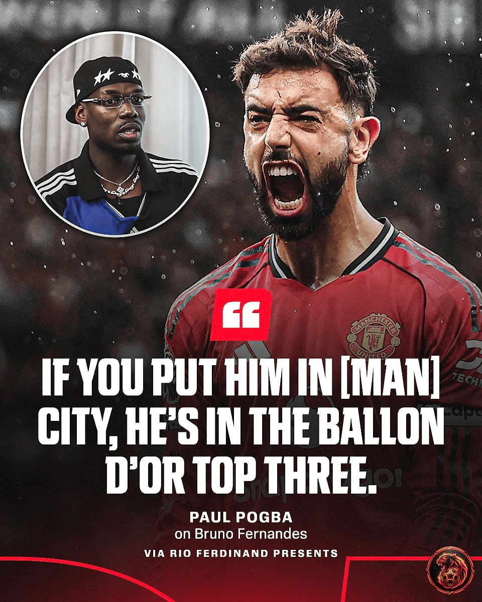FootballGoalFC's tweet image. 🚨 𝗕𝗥𝗘𝗔𝗞𝗜𝗡𝗚

Paul Pogba believes Bruno Fernandes is amongst modern football's elite! ✨ 

Is Bruno the most underrated player of our generation? 

#Football #ElitePlayers #Pogba #Fernandes