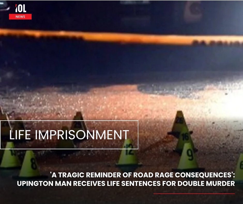 IOL's tweet image. The National Prosecuting Authority (NPA) welcomed life sentences handed down in an Upington, Northern Cape, case where a man was sentenced to life behind bars following a tragic and senseless incident arising from a road collision.
#news #NPA #life #sentences #Upingtiom #double