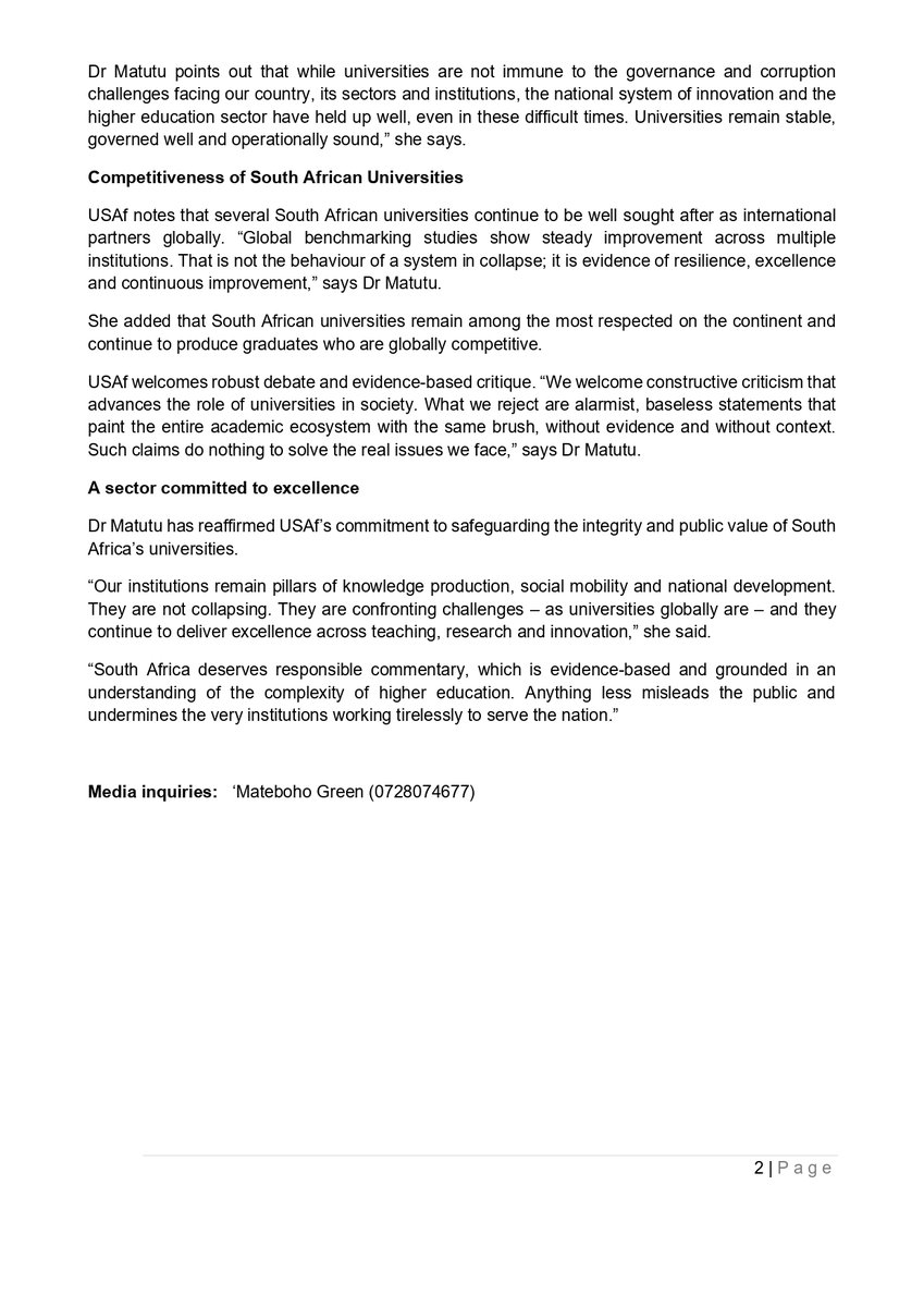 Universities South Africa tweet media