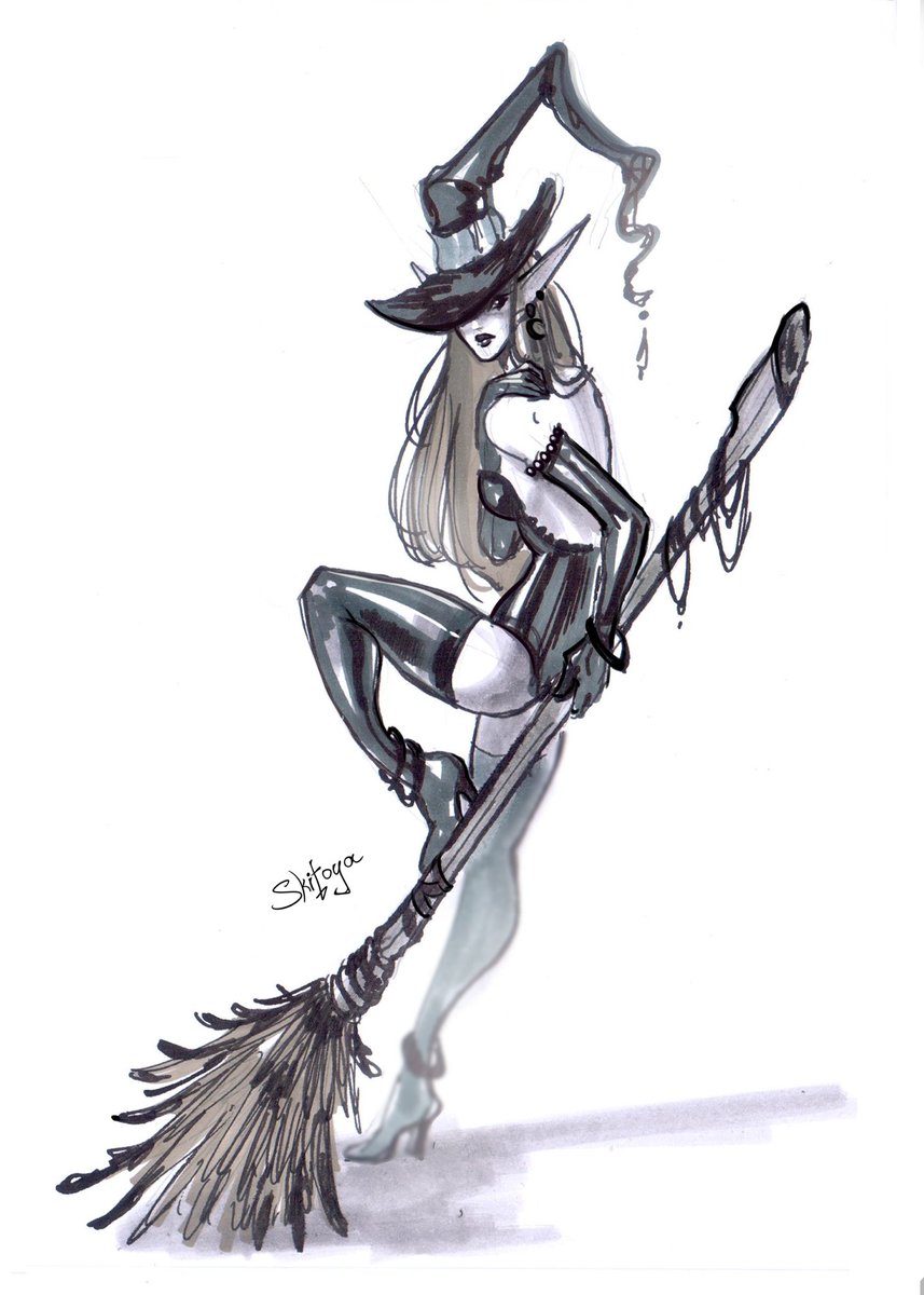 skitoya's tweet photo. Witch 
Ink Sketch https://t.co/CshAfpoAwF