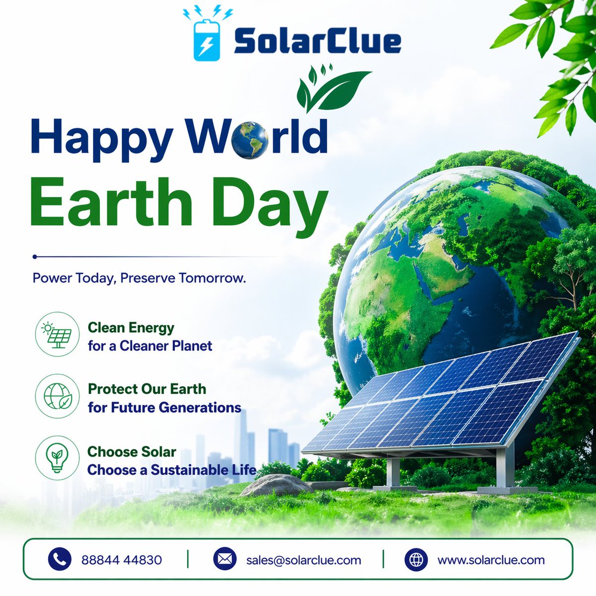 ClueSolar's tweet photo. Happy World Earth Day 🌍
Go solar today for a greener tomorrow ☀️

#EarthDay #SolarEnergy #GoGreen #CleanEnergy #SustainableLife https://t.co/B9uspE3z7s