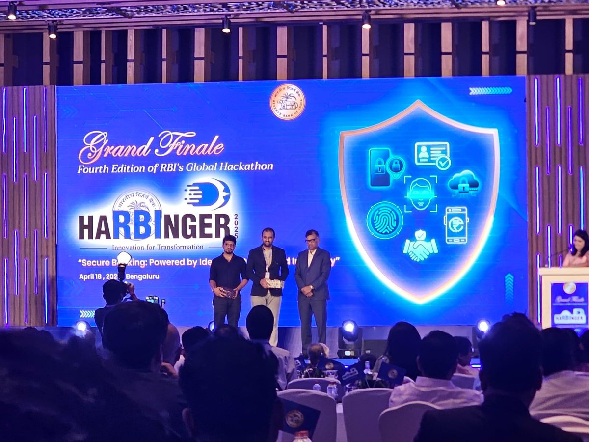 Plenometech's tweet photo. Proud to share that Plenome Technologies participated in the fourth edition of HaRBInger Hackathon by the Reserve Bank of India and secured Special Recognition, ranking 3rd among 500+ teams.

Our work on Offline CBDC solutions reflects a clear focus on building secure, scalable digital infrastructure for real-world impact.

This recognition reinforces our commitment to solving complex problems at the intersection of deep tech, finance, and public systems.

A special thanks to Anirudh Varna, CTO and Sankara Narayanan, Lead of FinTech, for representing Plenome at the event and driving this achievement.

#Plenome #RBI #Harbinger2026 #CBDC #FinTech #DeepTech #DigitalInfrastructure #Innovation #Banking #Hackathon #TechNews #TechConference #AIStartups #BlockchainStartups #AIIndia #AIinHealthcare #FintechAI