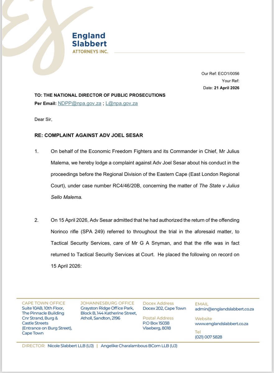 Economic Freedom Fighters tweet media