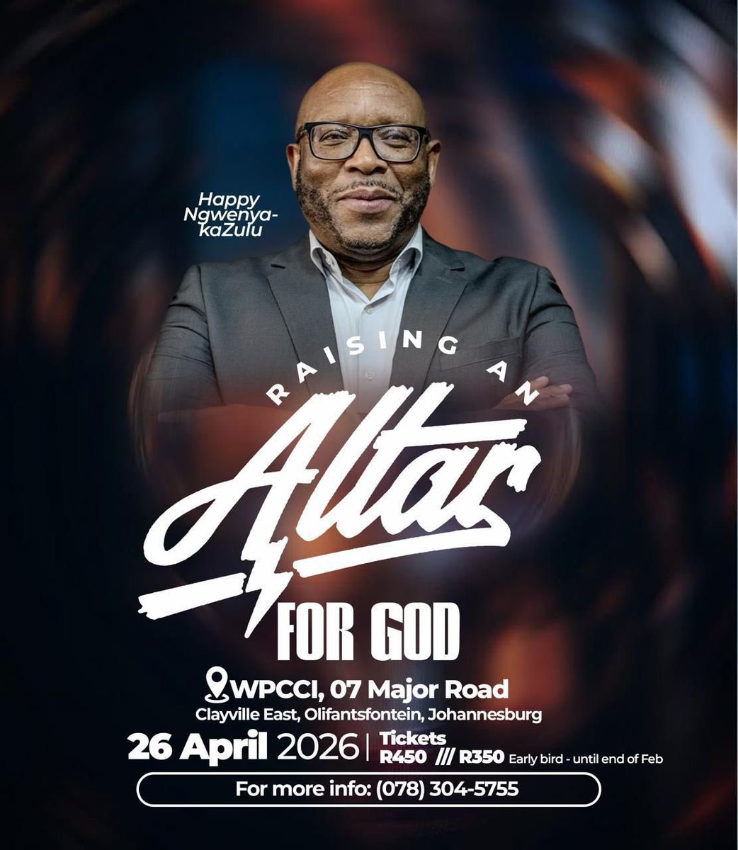 OffsetMGroup's tweet photo. Apostle Happy Ngwenya Ka Zulu has a live recording on the 26th of April #RaisingAnAltar of God is a fresh scent in the world #TheSongWriter https://t.co/VoNur2W4yG