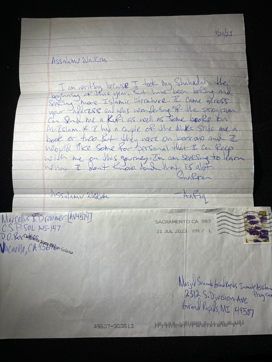 MasjidSunnahIAP's tweet image. Alhamdulillah, only $37.98 USD remains to get this copy of the Noble Quran and starter library to our brother Aafiq who has written to us from #California State Prison #Solano.
Let's aid our brother today!

PayPal: IAP@MasjidSunnah.org
CashApp: $MasjidSunnahIAP