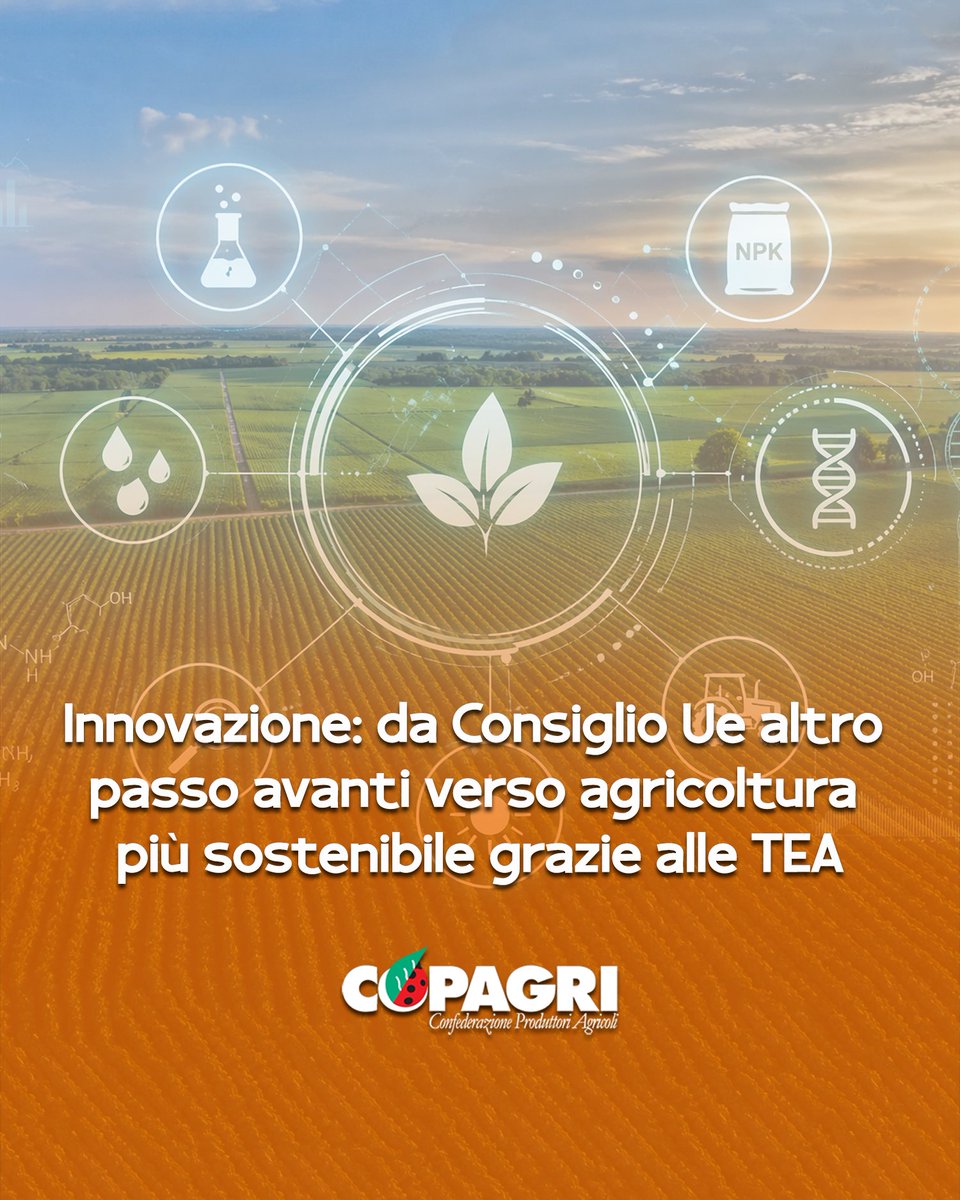 Copagri's tweet image. #Innovazione: da Consiglio Ue altro passo avanti verso #agricoltura più sostenibile grazie alle #TEA.

#Battista, ora accelerare su seconda lettura in Parlamento Ue per chiudere dossier.

tinyurl.com/ywku7uv4
