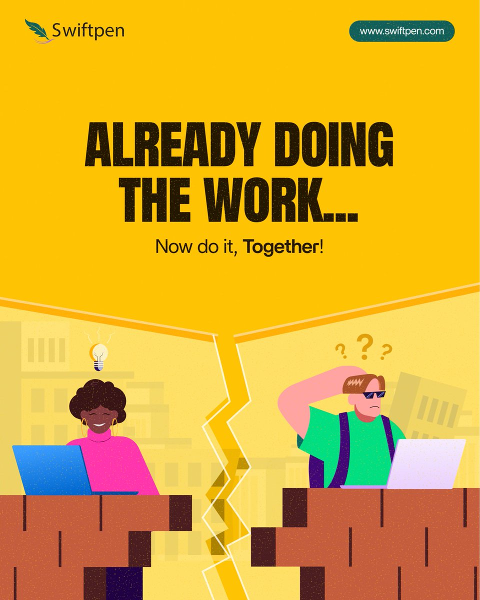 SwiftPenTech's tweet photo. The "let's collab" conversation is everywhere.
Almost none of them go anywhere.

Not because people aren't willing.
Because willingness without structure
isn't really collaboration.

It's just people, working alone; together in theory.

Join the waitlist👉 https://t.co/BKbFB4iYHF https://t.co/LRRcezObTk