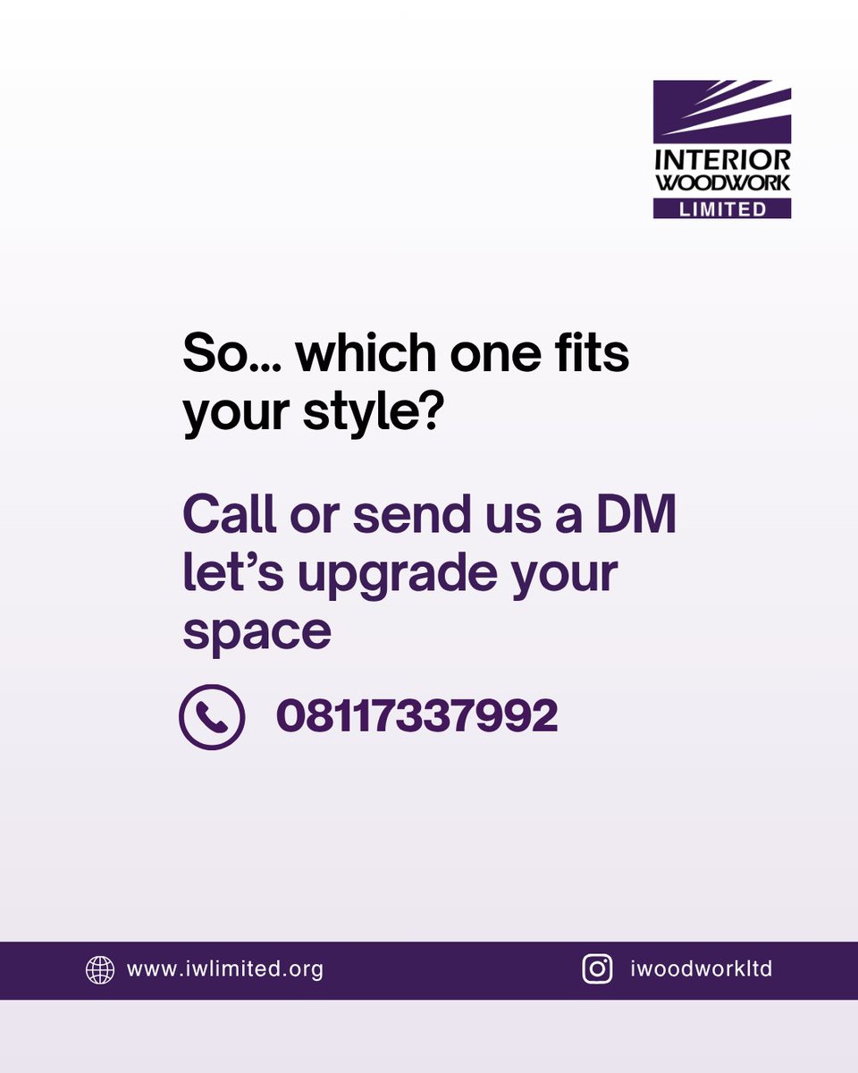 iwoodworkltd's tweet image. At Interior Woodwork Limited, we don’t just follow trends we execute them properly.

#InteriorWoodworkLimited #FurnitureTrends #ModernLiving #InteriorDesignNigeria #BuiltToLast #AbujaHomes