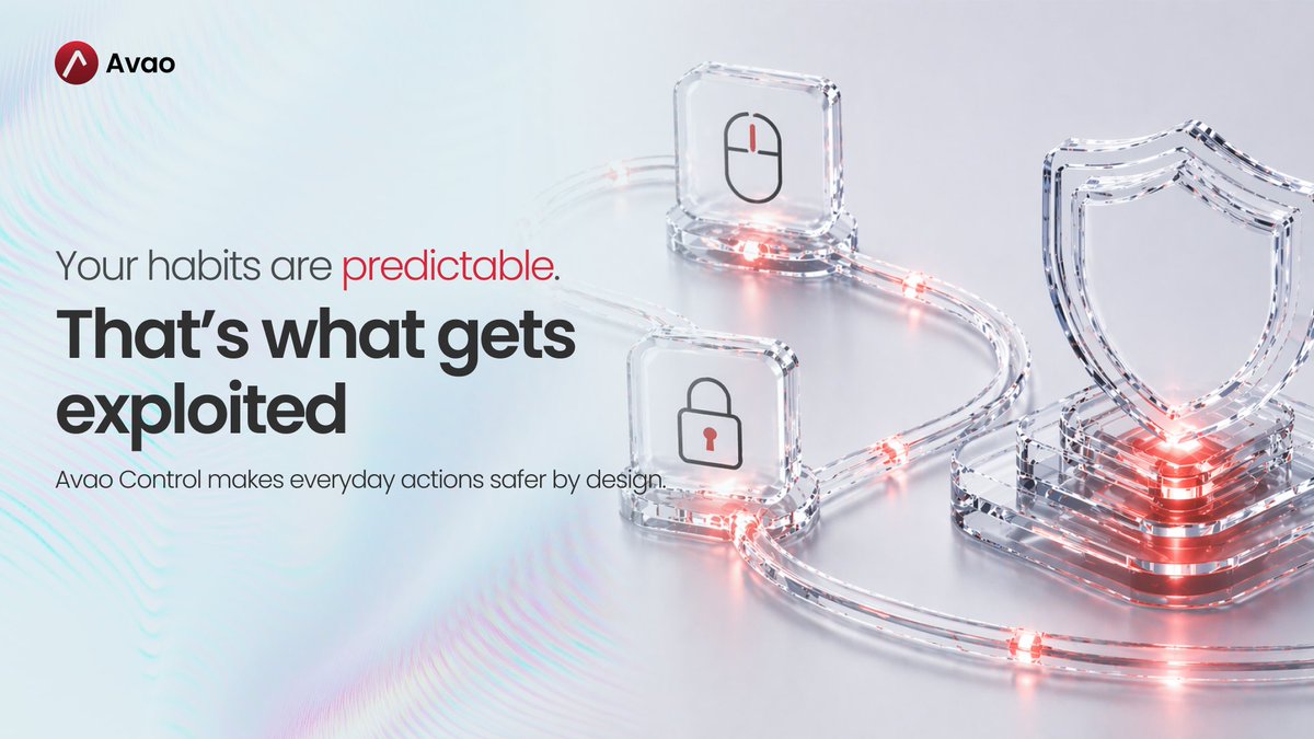AvaoControl's tweet photo. You don’t notice your habits.
Attackers do. 👀

Where you click. 🖱️
What you trust. 🔐
How quickly you approve things. ⚡

Over time, it all becomes automatic.
And that’s exactly what gets exploited.

Avao Control brings awareness back to those moments, not by interrupting you,
but by creating an environment where actions are easier to trust. 🛡️