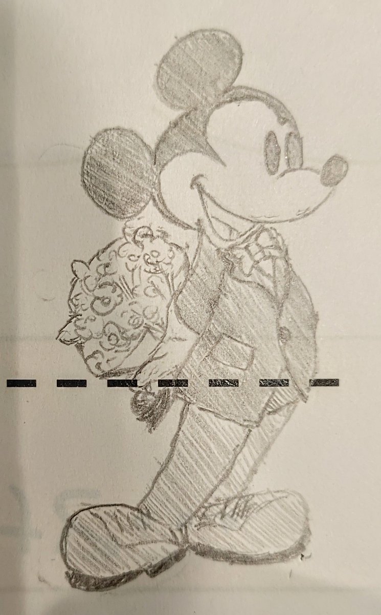 福利厚生の説明中暇すぎてミッキー書いてた