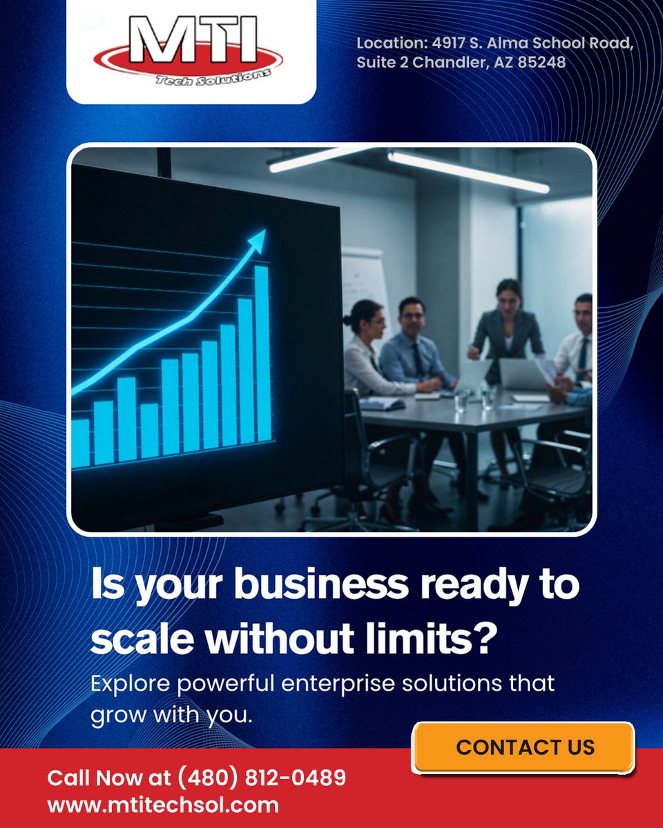 MTItechsolution's tweet image. Is your business ready to scale without limits? Explore powerful enterprise solutions that grow with you.

👉 Upgrade your business today at mtitechsol.com/services/

#ScaleUp #EnterpriseTech #BusinessEfficiency #DigitalGrowth #SmartSolutions #ITInfrastructure