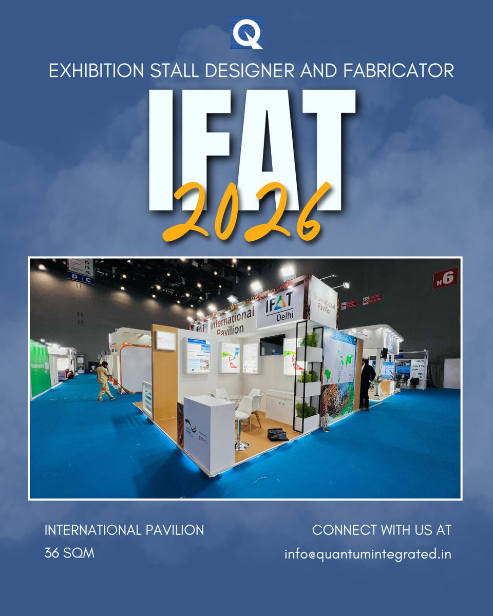 qicpvtltd's tweet image. This 36 sqm International Pavilion at IFAT 2026 was built to do one thing - attract, engage, and convert. Strategic layout. High-impact design. Seamless execution.

#ifat2026 #leadgeneration #boothdesign #tradeshowsuccess #exhibitionstall #brandvisibility #quantumintegrated