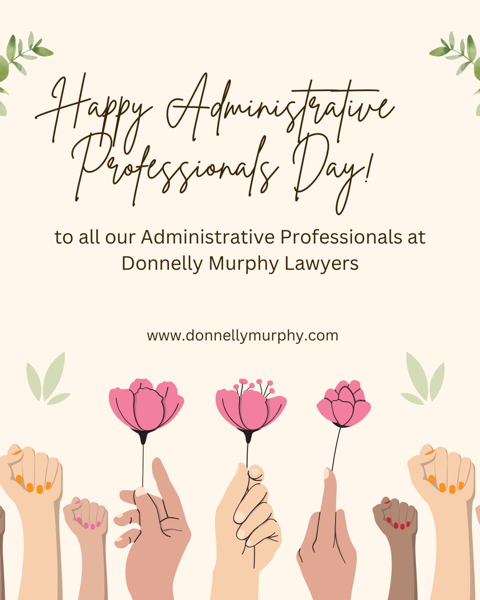 From managing details to supporting our team and clients, our administrative professionals are the heart of the firm. 
 
We appreciate you today, and always. Happy Administrative Professionals Day!

#donnellymurphylawyers #donnellymurphy #goderich #goderichontario #kincardine