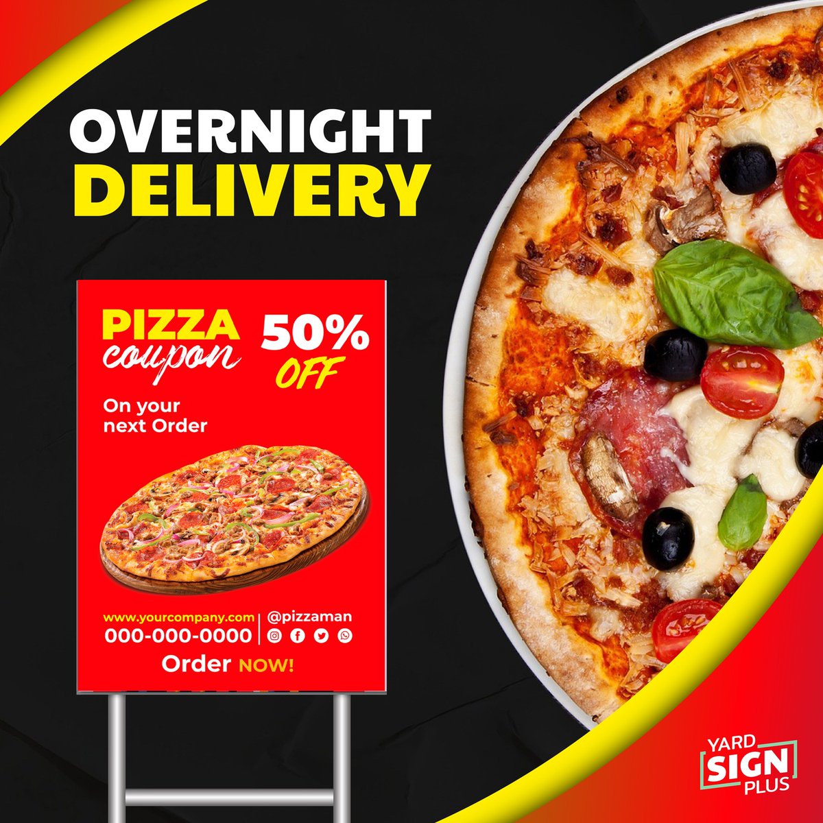 yardsignplus's tweet image. Turn heads and bring in more customers with custom restaurant yard signs! 🍔✨
Perfect for promoting specials, grand openings &amp;amp; daily deals—durable, bold, and fully customizable to match your brand.

Get yours now: yardsignplus.com/restaurant

#YardSignPlus #RestaurantMarketing