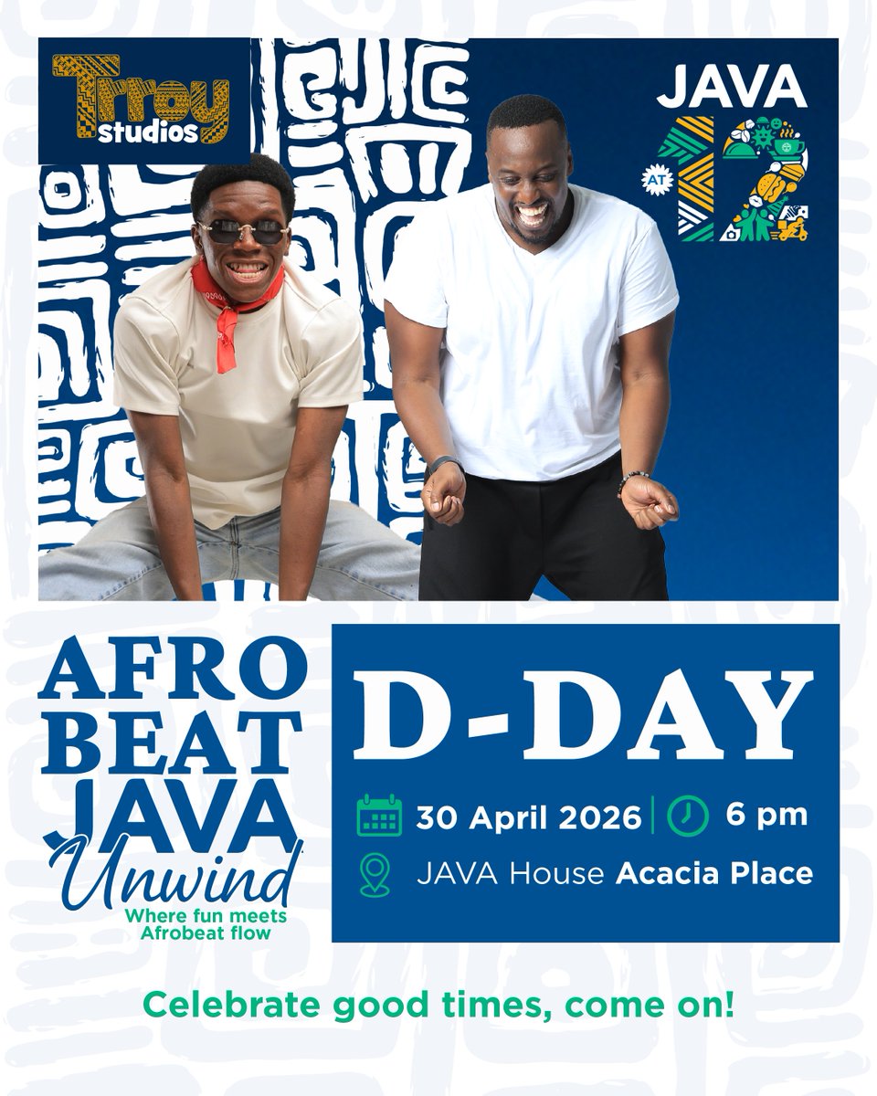 JavaHouseUG's tweet image. THE WAIT IS OVER.🔥

The countdown ends here… tonight we go all in 🎉

Afrobeats in the air, energy in the room, memories in the making.

Java House Acacia Place at 6 PM.

#Madewithlove