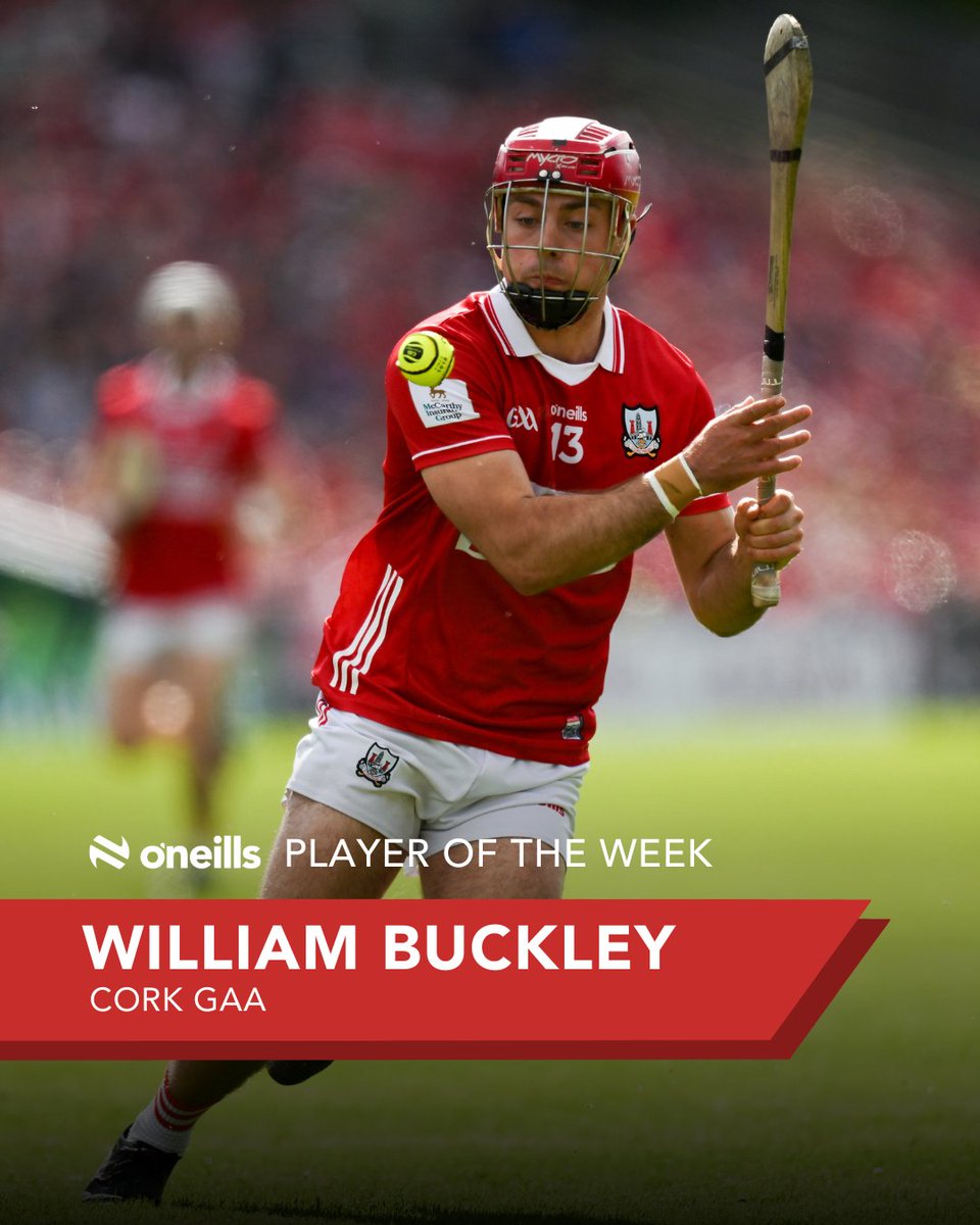 ONeills1918's tweet image. 🏆 Player of the Week 🏆

William Buckley introduces himself to the championship 🔥

0-6 on his championship debut as Cork laid down a marker against Tipperary 👊

#GAA #Cork #POTW #Championship #ONeills #ONeillsSportswear