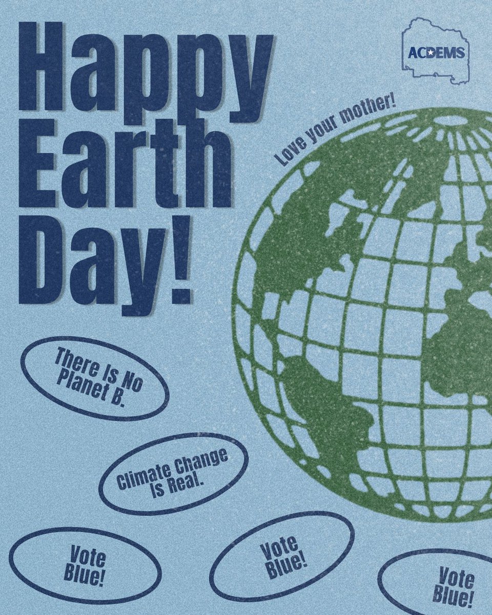 Happy Earth Day! Be mindful and make sure you're voting blue to keep our planet safe for future generations 🌎 

#AlachuaDemocrats #EarthDay2026