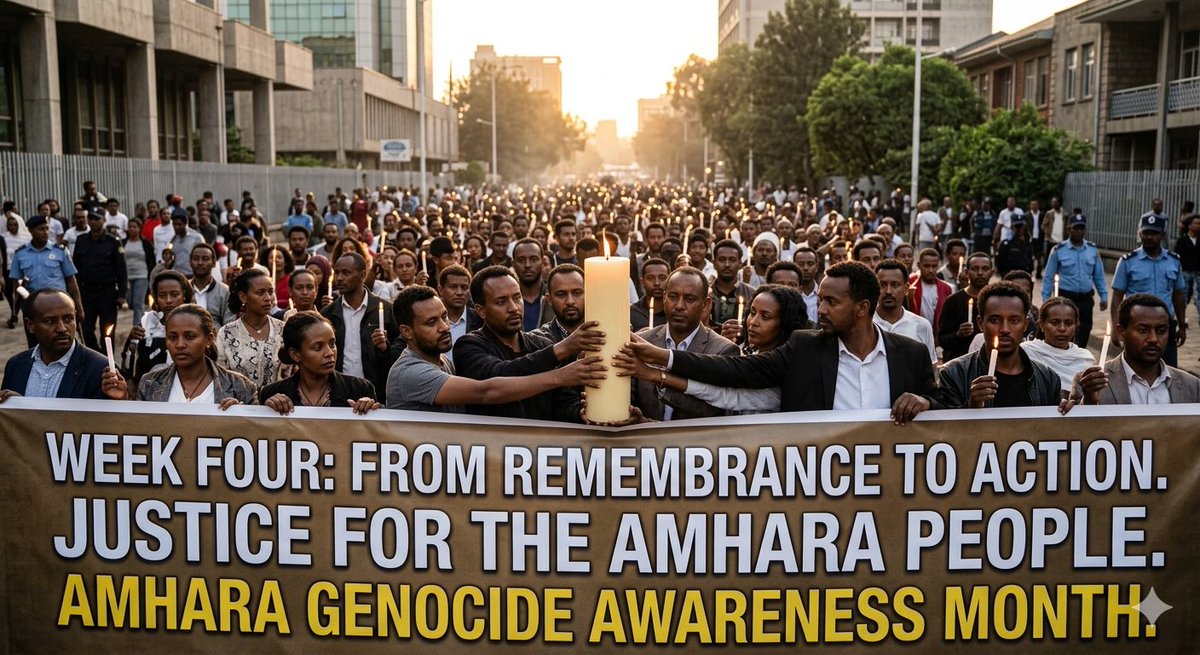 As we begin the final week of #AmharaGenocideAwarenessMonth, we shift our focus from awareness to action. Remembrance is essential, but it is not a substitute for survival. We must now move beyond documenting the past to demanding tangible protection, accountability, and justice.