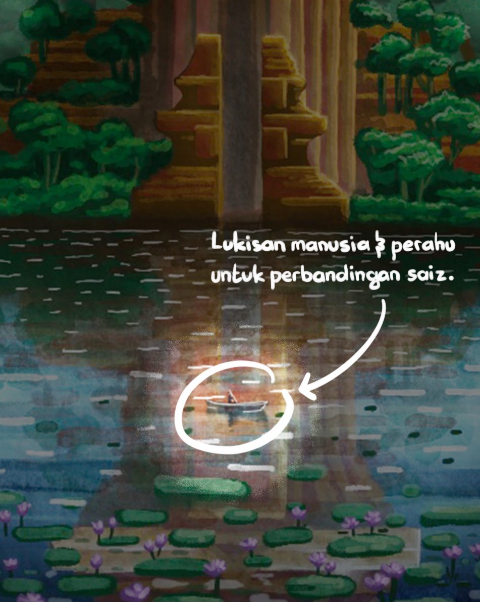 itsteme's tweet photo. Binaan misteri dalam Empayar 4!

Ini lukisan kedua sebagai sambungan lukisan semalam! Esok, insyaAllah lukisan panjang ni akan lengkap!

Kali ini, lukisan ini menggambarkan satu binaan penting di tengah-tengah sebuah tasik dalam Empayar 4.

Diinspirasikan daripada seni bina bangunan purba di Nusantara, saya jelmakan kemegahan seni bina tamadun rumpun Nusantara pada binaan ini.

Ia sangat besar, sengaja lukiskan seorang manusia yang berperahu pada tasik tersebut supaya kalian dapat bandingkan skala kebesarannya.

Binaan inilah yang sedang diperhatikan oleh 3 orang putera dalam lukisan saya semalam! Dalam Empayar 4, kalian akan tahu apakah pentingnya tempat ini dalam dunia Empayar.

Esok, saya akan upload lukisan terakhir yang akan melengkapkan lukisan panjang ni!

Empayar 4, Komik Pelukis Jalanan, dan satu lagi keluaran LIMITED EDITION sempena 10 tahun akan dibuka untuk pre-order 9 HARI JE LAGI!

1 Mei, Jumaat, 9 malam. Akan ada pakej, ciri-ciri, harga, hadiah, dan items istimewa yang terhad hanya untuk pembeli terawal! Kalau berminat, kalian bolehla set reminder!

#pbakl2026 #pbakl #klibf2026 #klibf