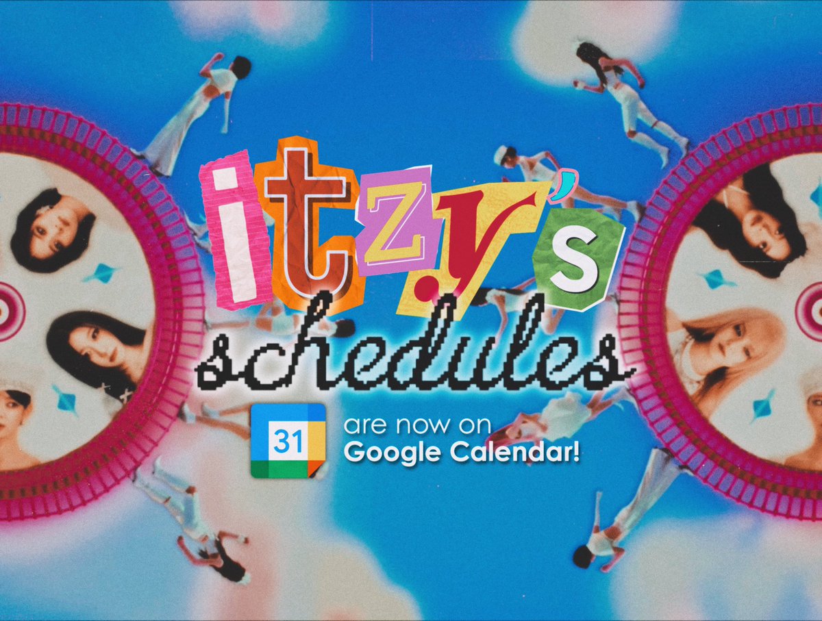 ITZY is now on Google Calendar! 🗓️

Hey MIDZYs, we’ve put together this small project to keep you ahead and on track of ITZY’s individual and group schedules, especially this upcoming comeback! 🐝

Whether you’re busy or just couldn’t keep up with every ITZY content, we hope this