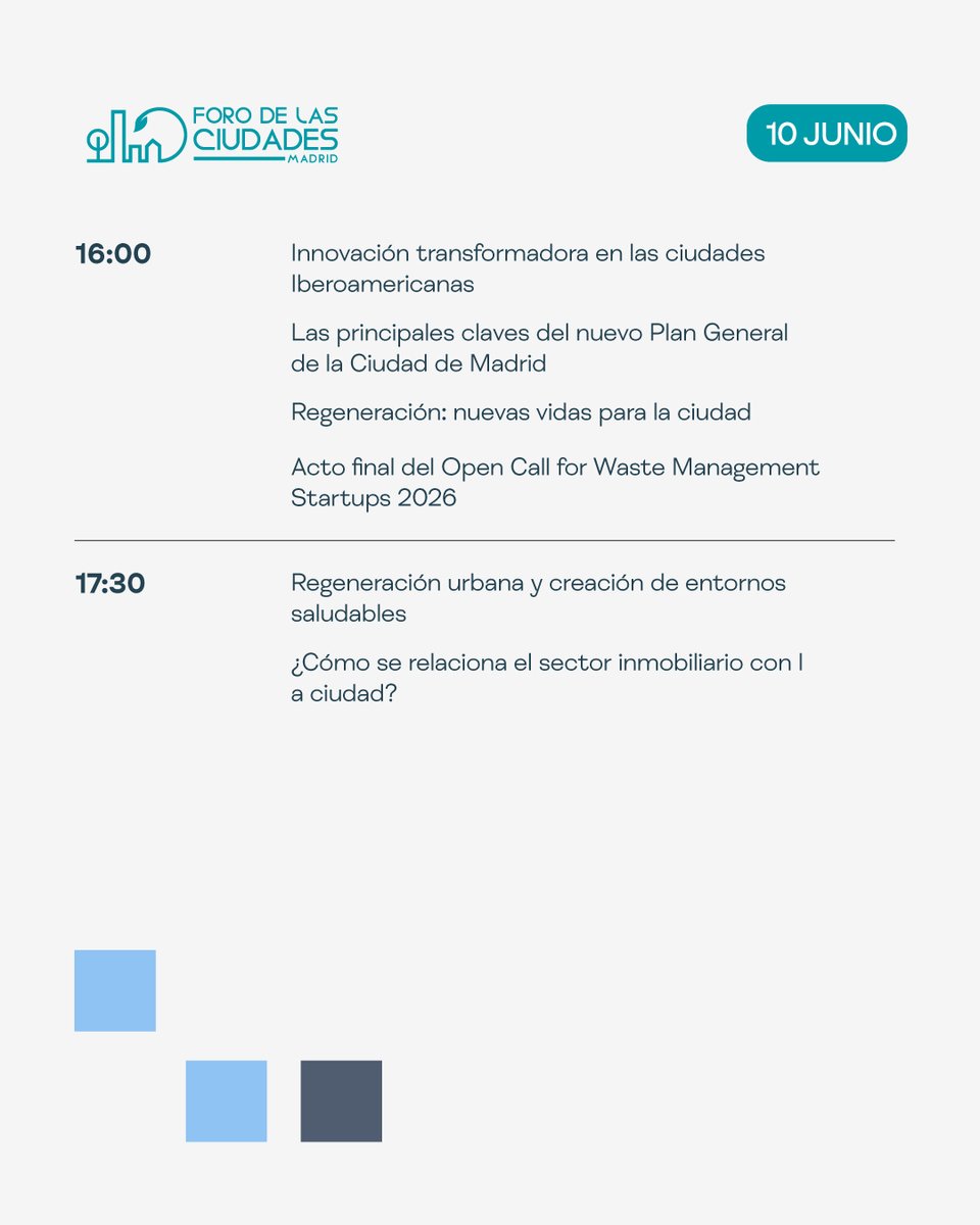 tecmaferia's tweet photo. Ya disponible un primer vistazo al programa de actividades del Foro de las Ciudades.

Una agenda completa de debates, encuentros y sesiones en torno a los grandes retos urbanos actuales: sostenibilidad, innovación, planificación y futuro de las ciudades. https://t.co/L0A763DQgj