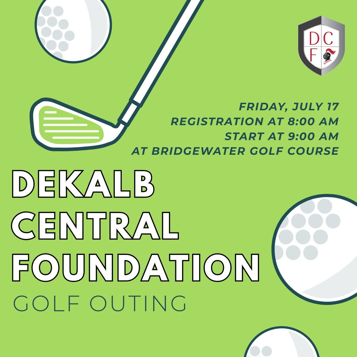 DeKalbCF's tweet photo. ⛳ Tee Off for a Great Cause! Join the DeKalb Central Foundation Golf Outing on July 17. Support local students by registering a team, becoming a sponsor, or making a donation.

📍 Registration: 8 AM
🏌️ Shotgun Start: 9 AM

🔗 https://t.co/5mmRh2YTyB https://t.co/rfWPWe5bYh