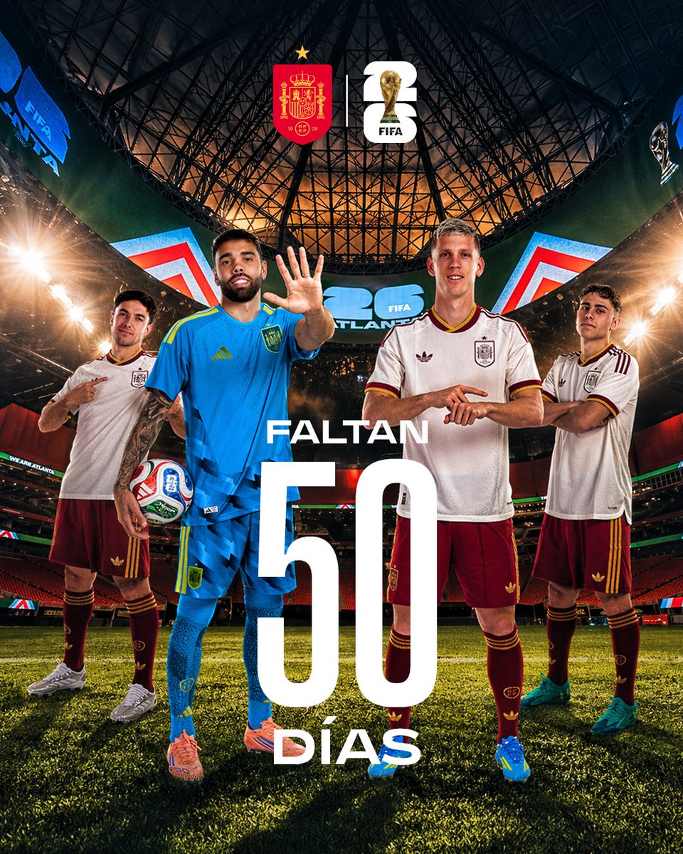 𝟱𝟬 días para que el planeta se paralice.

𝟱𝟬 días para que arranque la #CopaMundialFIFA.