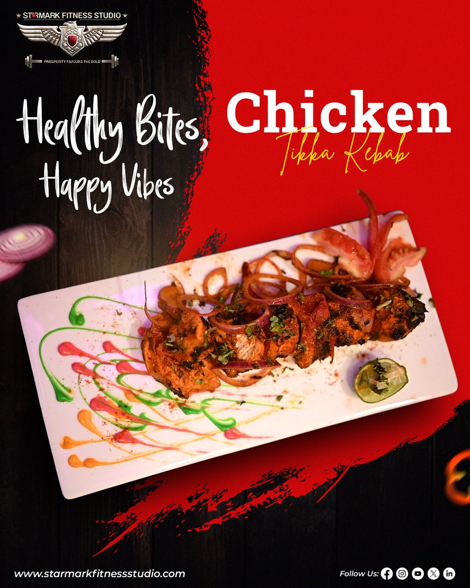 StarmarkStudio's tweet image. Satisfy your cravings guilt-free with Chicken Tikka Kebabs 🍢, smoky 🔥, juicy ♨️, and grilled to perfection 🍗. High in protein 💪 and a wholesome choice that keeps both taste and health in balance.

Order now 📲 7596897333

#chickentikka #TasteAndHealth #ordernow