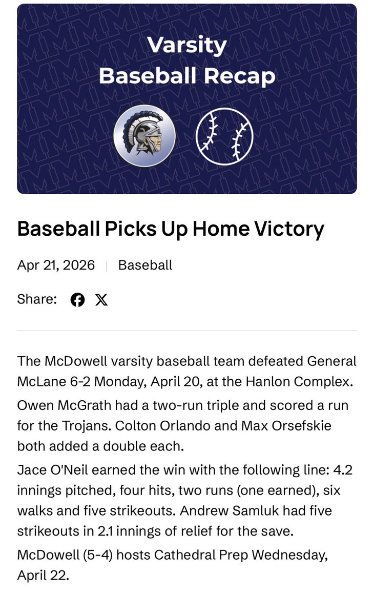 McDowellBseball's tweet photo. https://t.co/JZhv4ry5bO