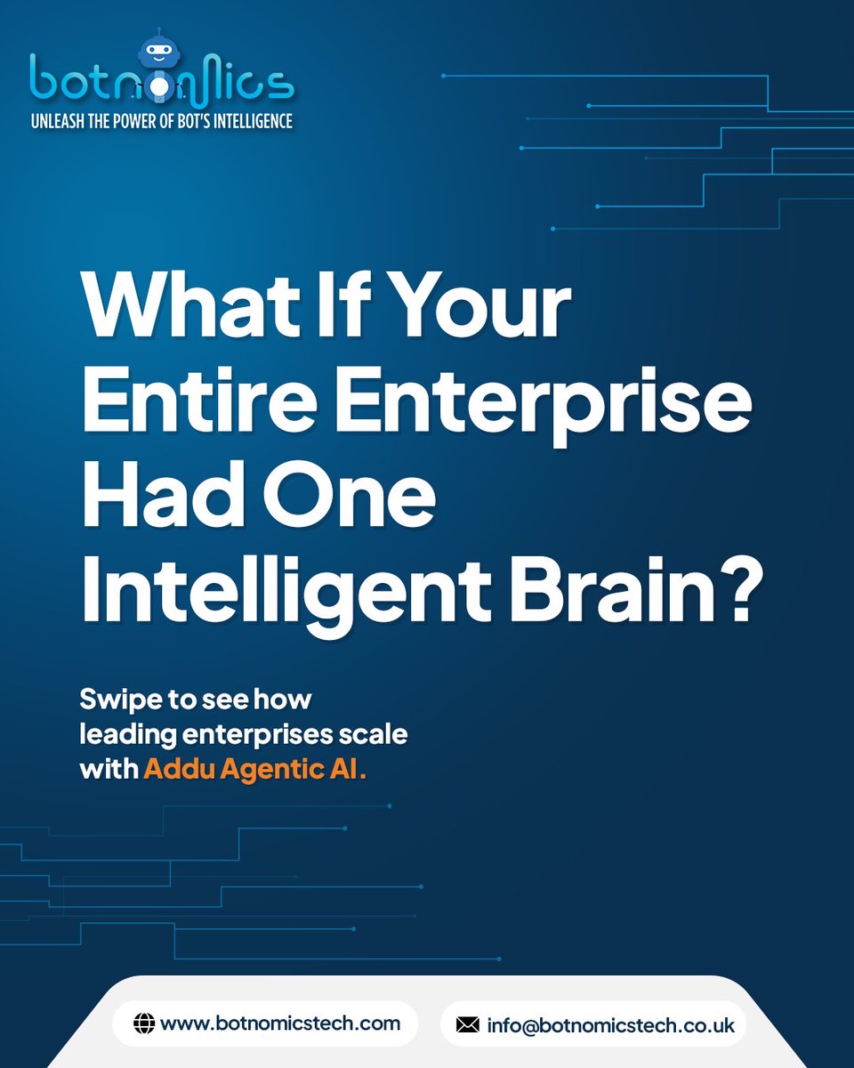 botnomics's tweet photo. Addu #AgenticAI brings IT, HR &amp; #workplacesupport together into a unified automation framework. From autonomous #ITticket resolution to instant #HRassistance, it helps enterprises resolve issues faster, reduce operational load &amp; deliver seamless employee experiences. #botnomics https://t.co/vgLpiWA2ZY
