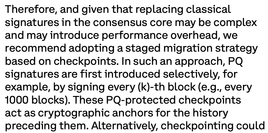 cusma_b's tweet photo. @coinbase report is basically describing @Algorand State Proofs as suggestion for all PoS consensus layers.

Algorand PQ checklist:
✅ done! https://t.co/Idw95fHmrQ