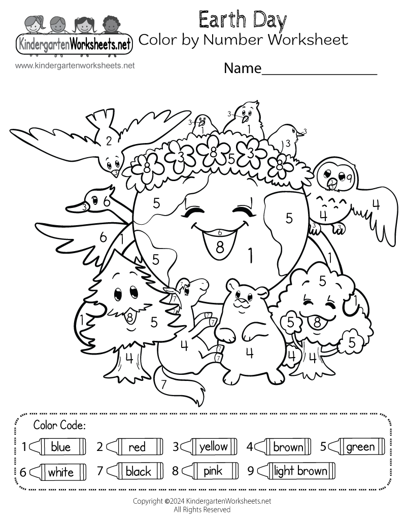 funkindergarten's tweet photo. Happy Earth Day! Help kids match numbers to colors with this free worksheet. You can download and print it here: https://t.co/ctirROuSBJ https://t.co/qHNrMQU0J3