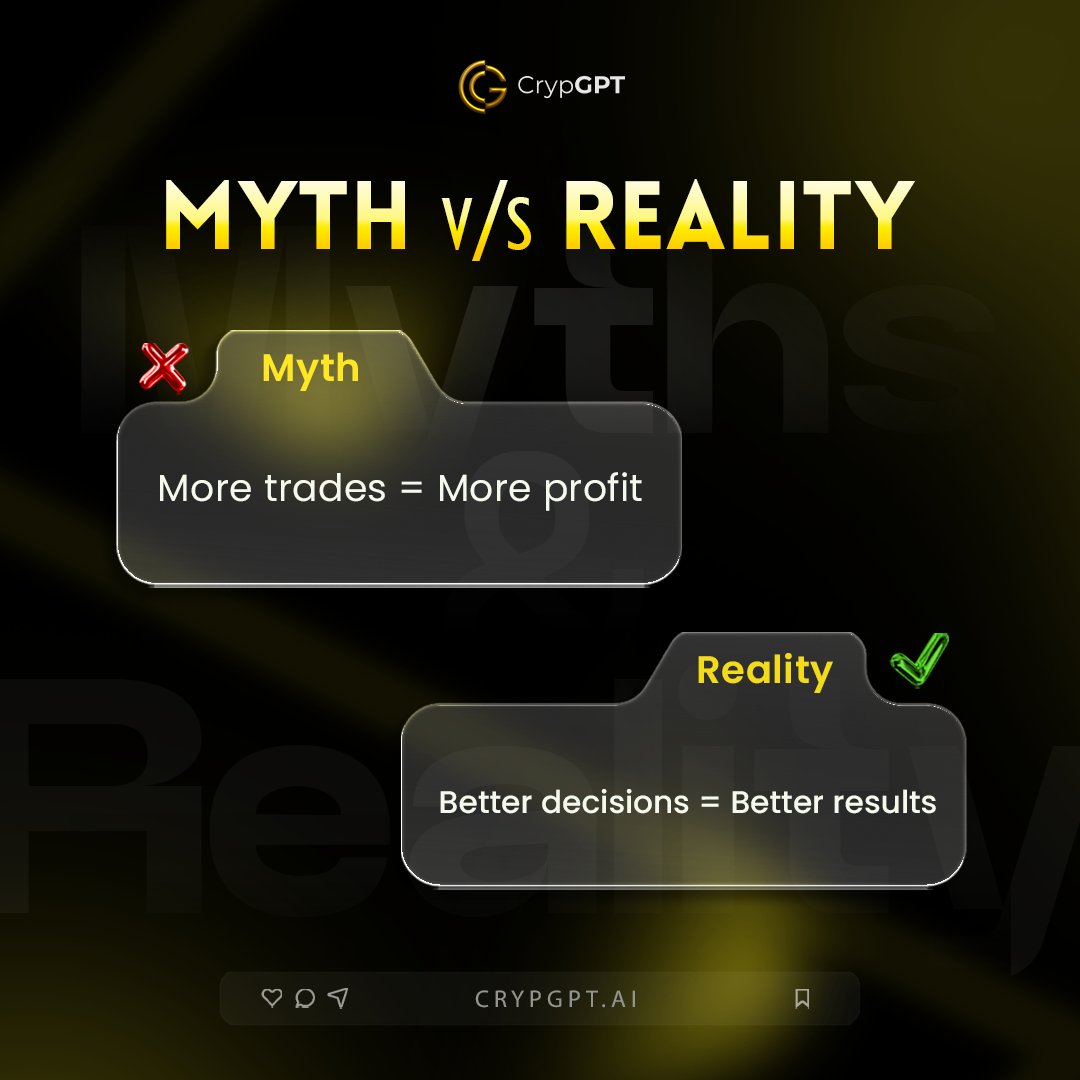 crypgpt_token's tweet image. More trades don’t mean more profits — smarter decisions do.

In crypto, it’s not about how often you trade, it’s about how well you think.

Focus on quality over quantity. 💛

#CrypGPT #MythVsReality #CryptoTrading #TradeSmart #CryptoMindset #Blockchain #Web3 #CryptoCommunity